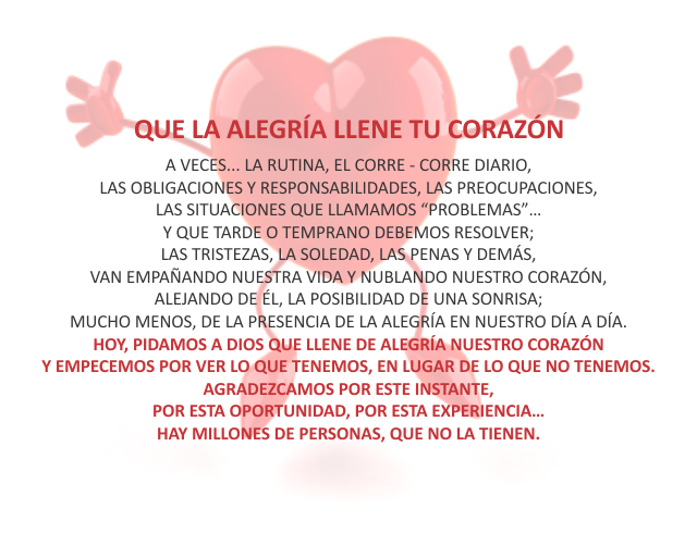 Que la alegría llene tu corazón Diciembre 1 de 2011